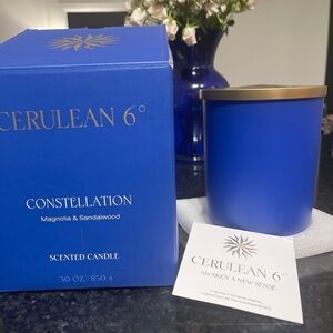 Cerulean Blue Candle Holder Accents